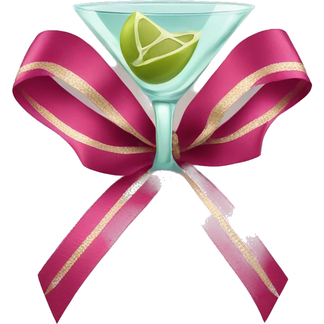 Ribbon with martini emoji