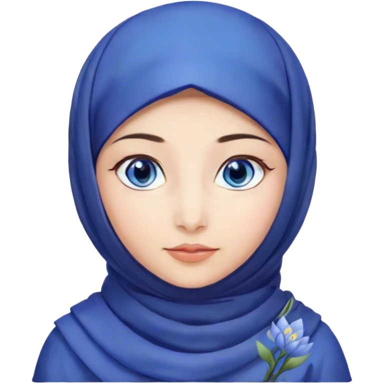 Turkish beautiful finish Konya girl blue eyes with hyacinth hijab and islamic dress emoji