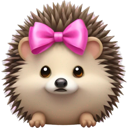 hedgehog with a pink bow emoji
