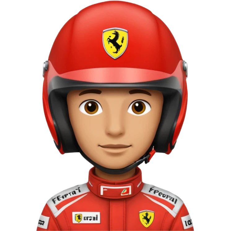 ferrari f1 driver headshot with helmet emoji