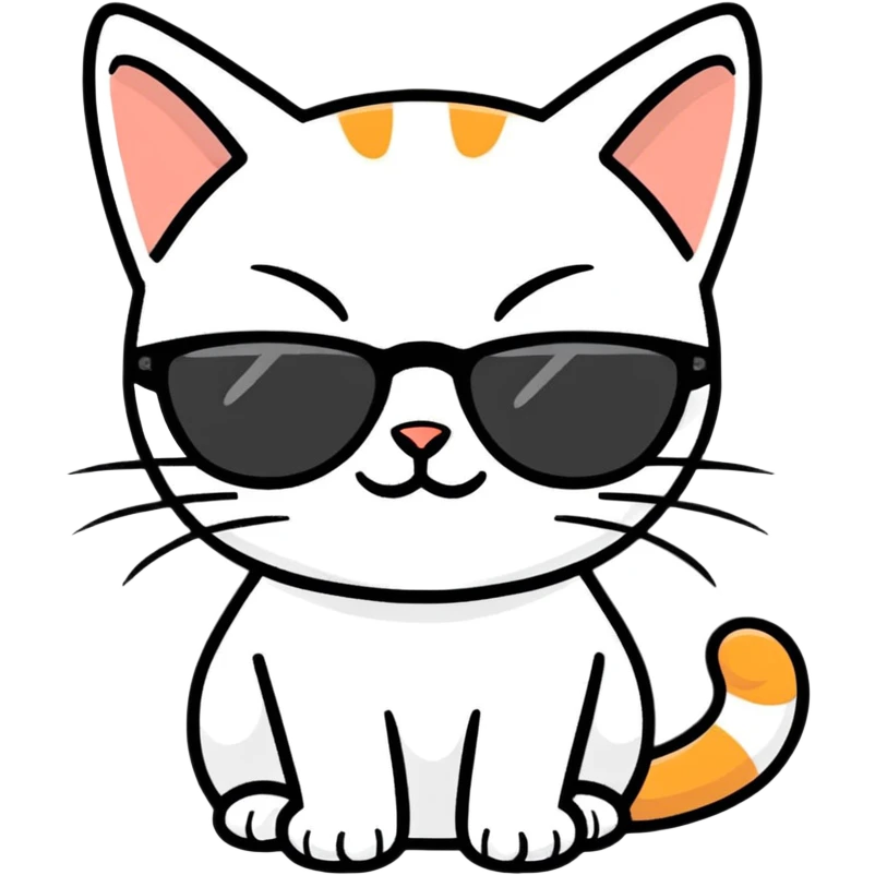 Cat with sunglasses emoji