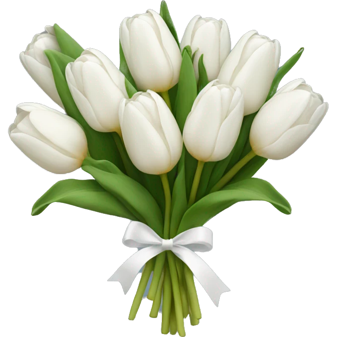 white tulip bouquet  emoji