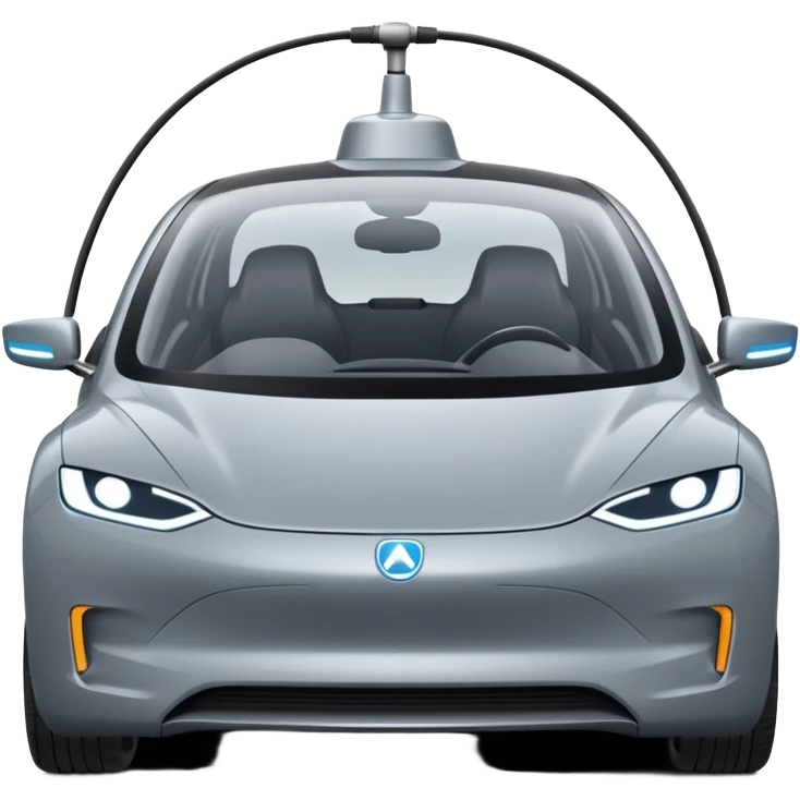 extra big gray Modern autonomous electric car emoji