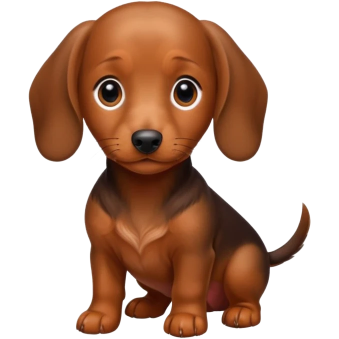 Brown red Miniature dachshund puppy emoji
