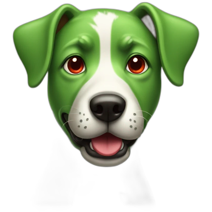 Green dog with red nose emoji