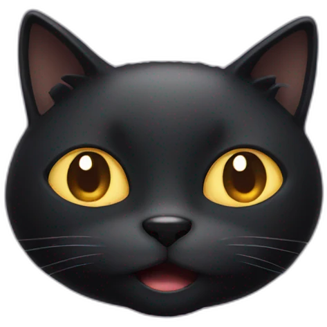 amazed black cat head emoji