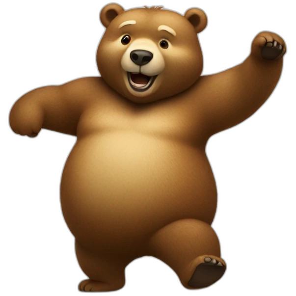 Fat bear dancing emoji