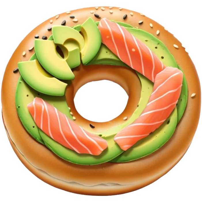 Bagel with Avocado and Salomon emoji