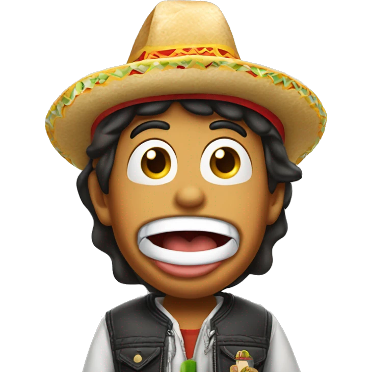 Mexican boy sticking out tongue with McDonald’s hat on  emoji