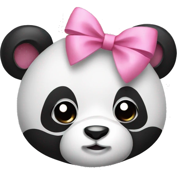 Panda with little pink bow emoji