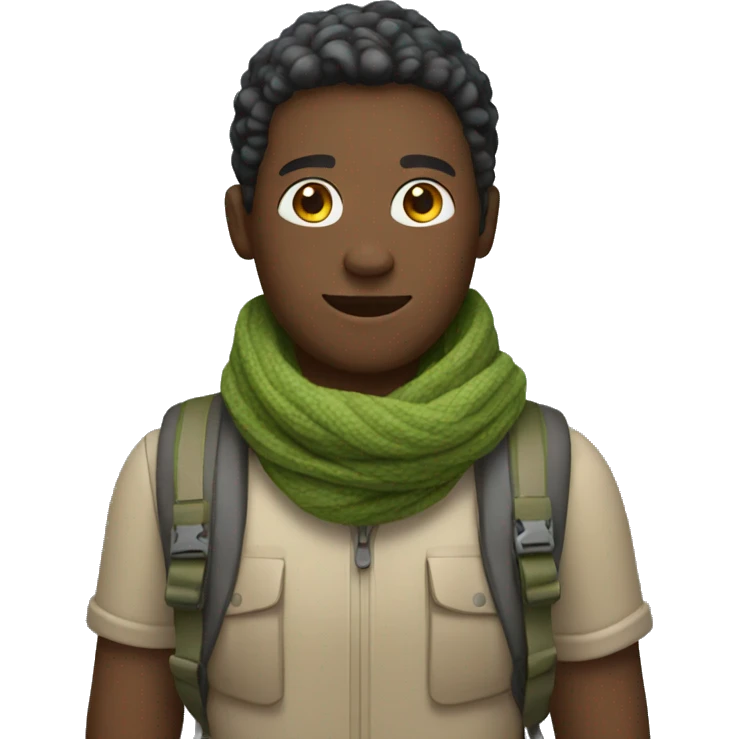 hiker with scarf emoji