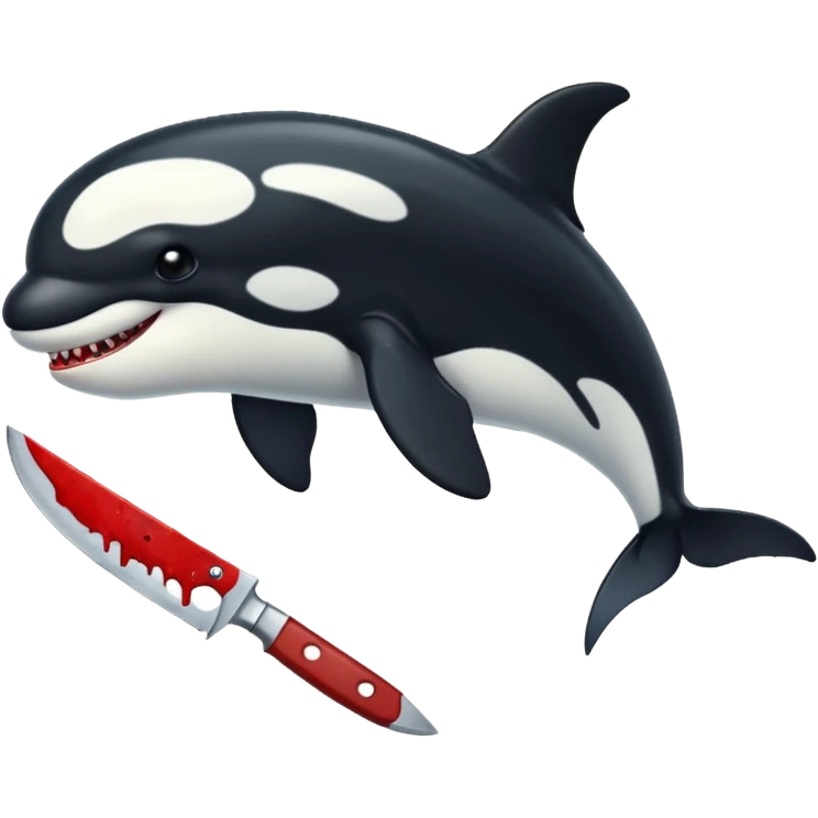 orca holding a bloody knife emoji