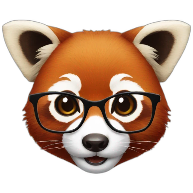 red panda with glasses emoji