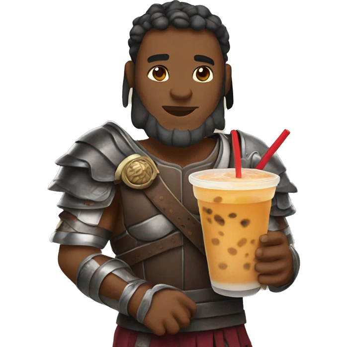 Gladiator with boba tea emoji