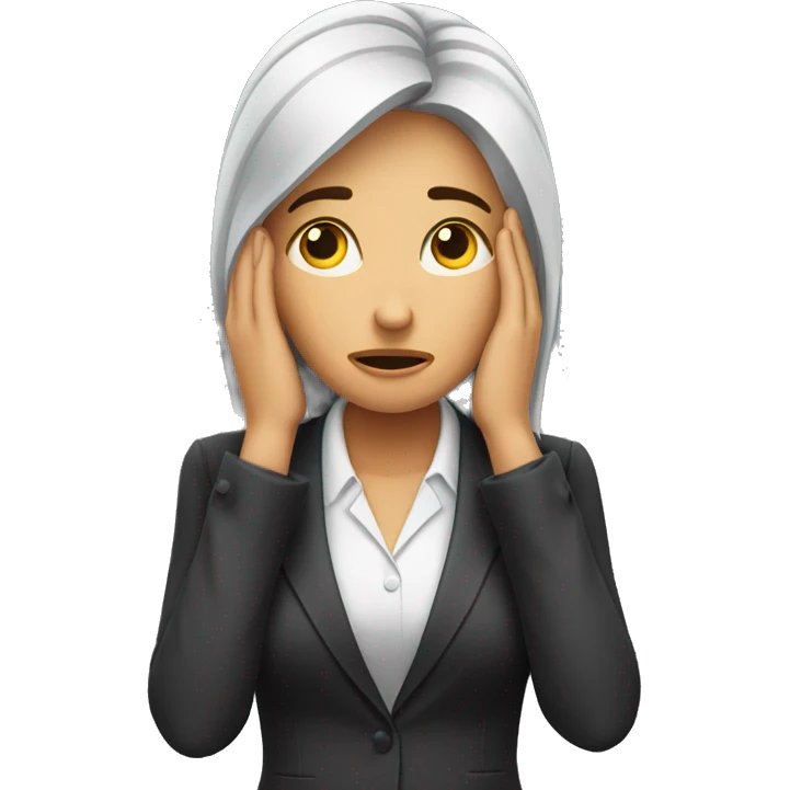 Business woman worried face palm emoji