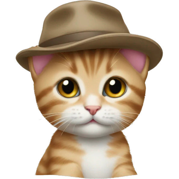 kitten wearing hat emoji