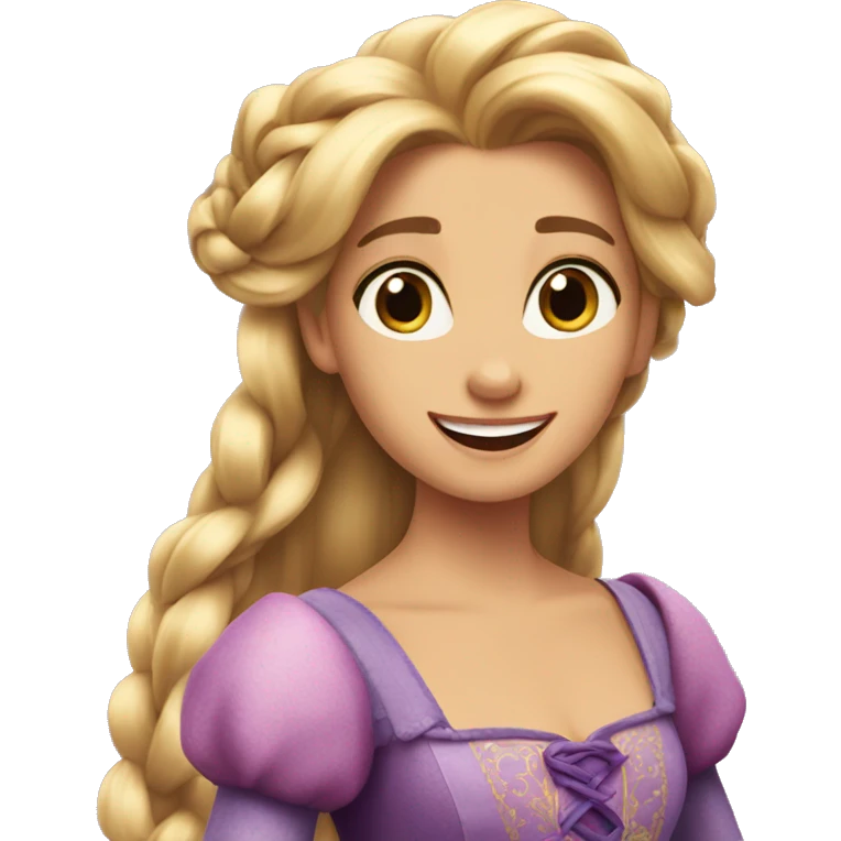 Rapunzel celebrating birthday emoji