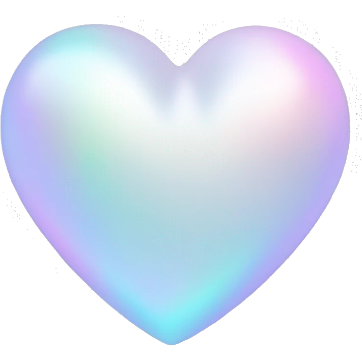 Pastel White iridescent heart emoji