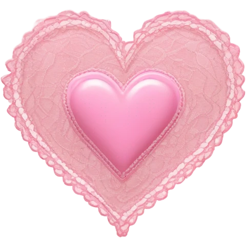 pink heart with pink lace  emoji