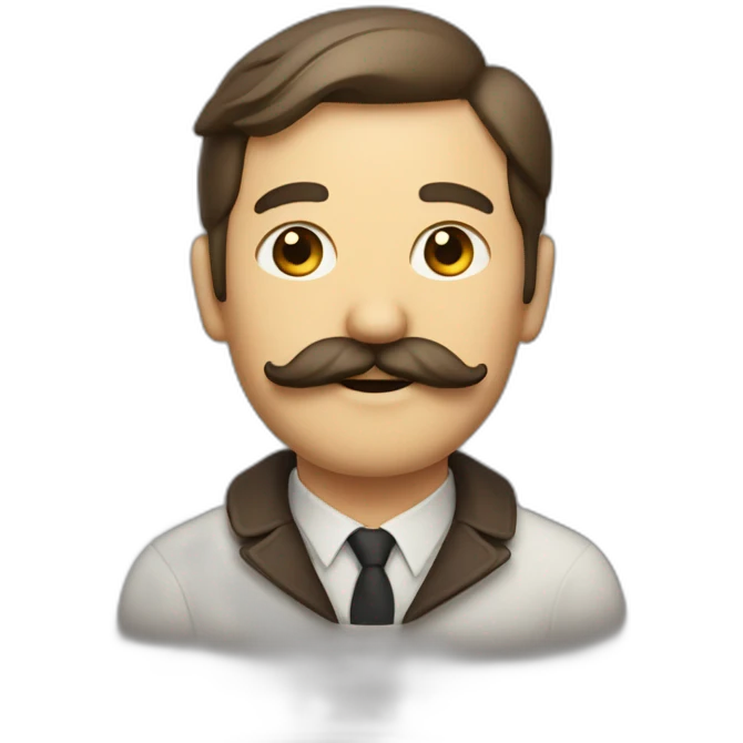 Homme avec une moustache carrée emoji