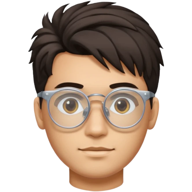 Erstelle mir eine Emoji von einem Jungen. Herkunft: Südamerika, Jung und Gutaussehend, mit durchsichtiger Brille und anderer Frisur  emoji