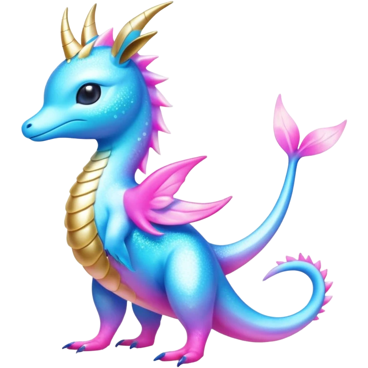 Shiny Exotic Colorful Amaura-Aurorus-Fakémon-hybrid-creature (full body)  emoji