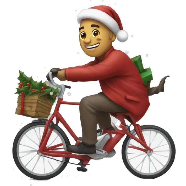 Toro in bici a Natale  emoji