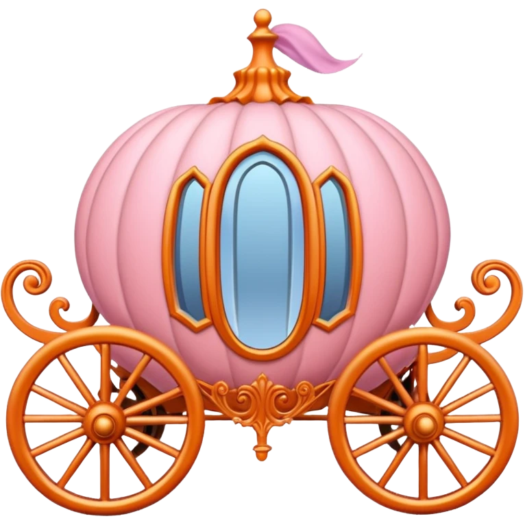 Conderella pumpkin carriage pastel pink orange emoji