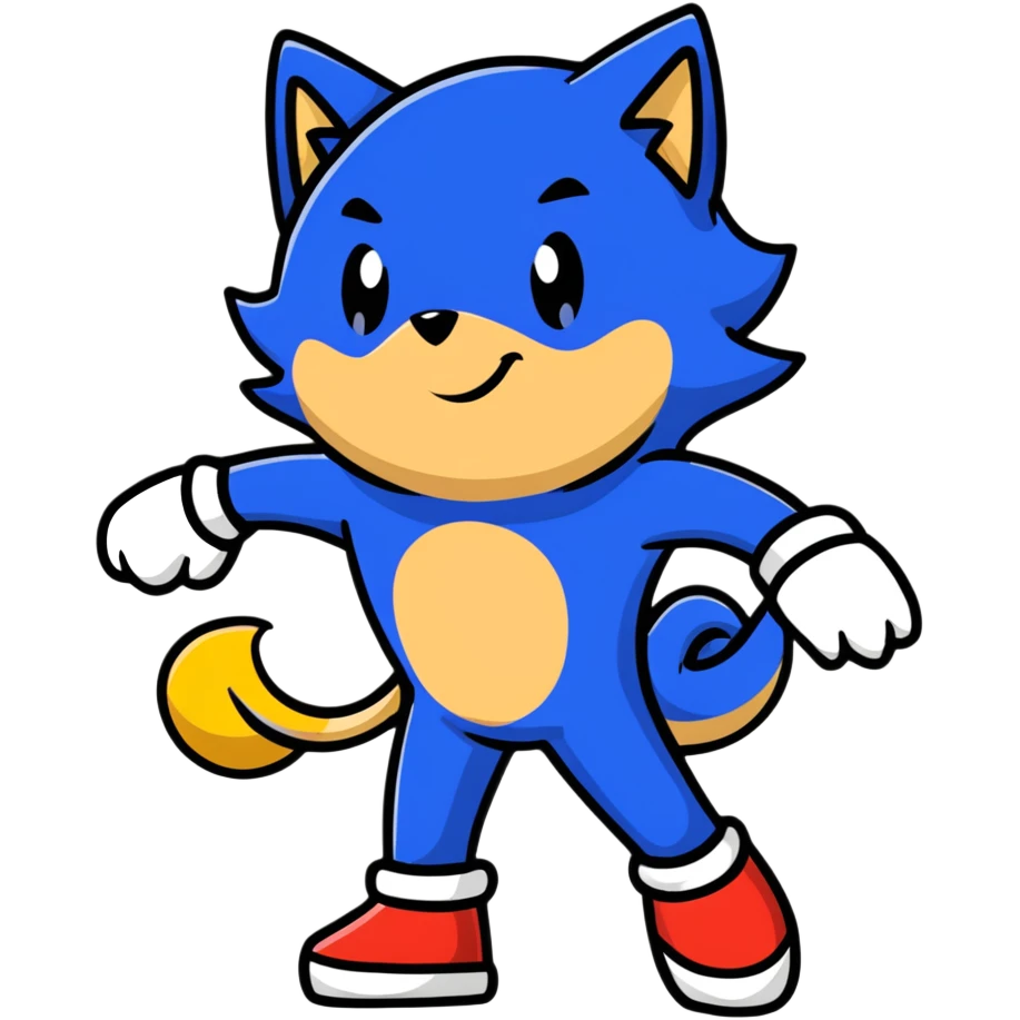 super dog with Sonic the Hedgehog emoji