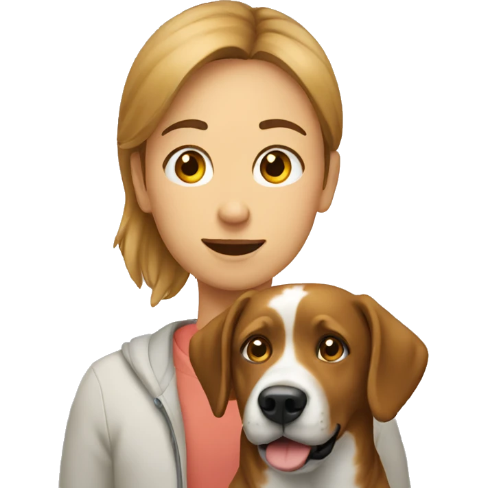 person and dog looking up  emoji