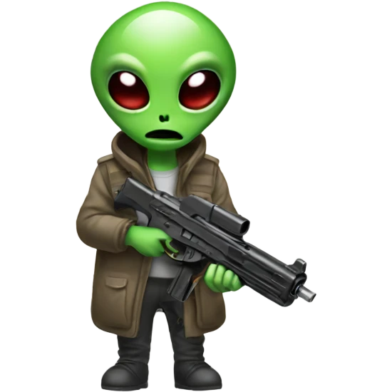 Alien with gun emoji