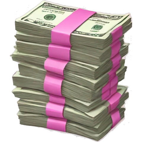 Pink stack of money emoji