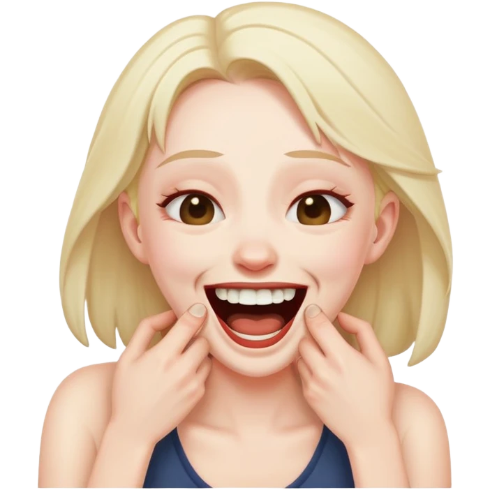 Personne strangling himself while laughing emoji