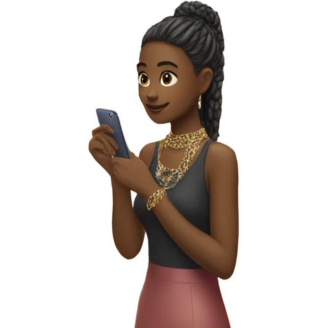 girl with jewelry at store emoji