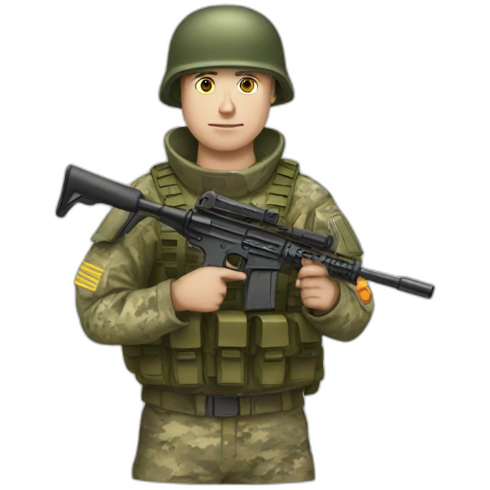 Ukraine solder weapons in hands emoji