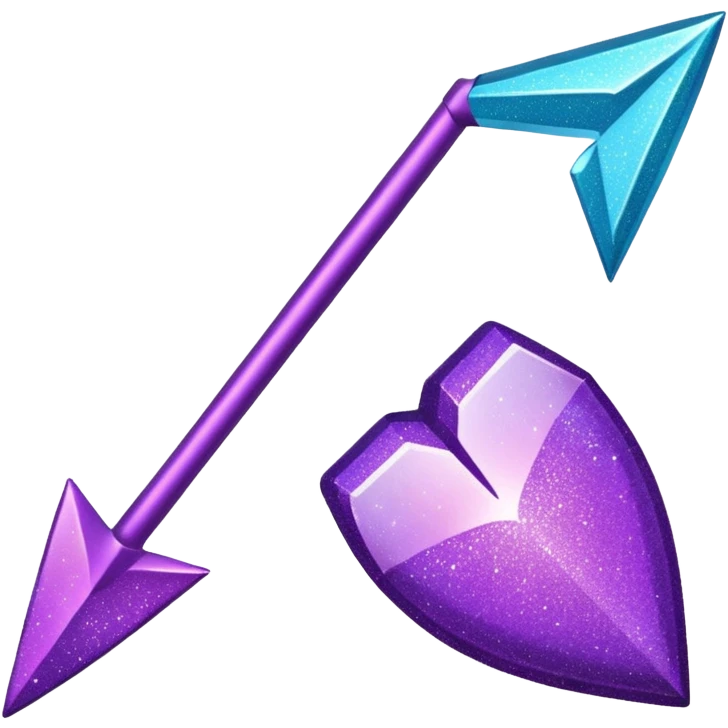 Glitter Roxo e Ciano Flecha emoji