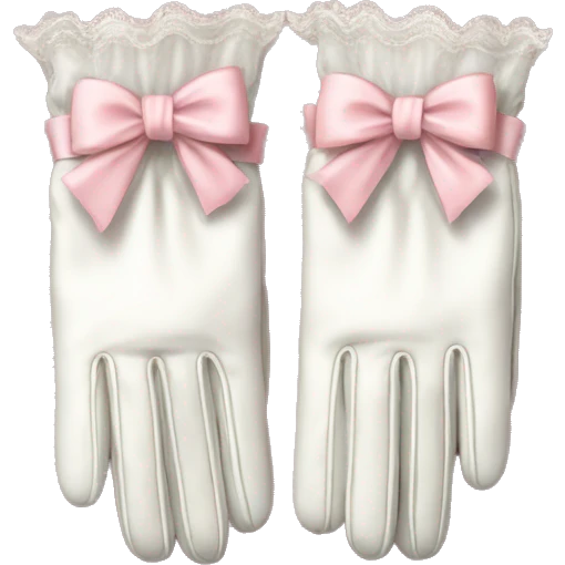 vintage rococo white gloves with light pink bows  emoji