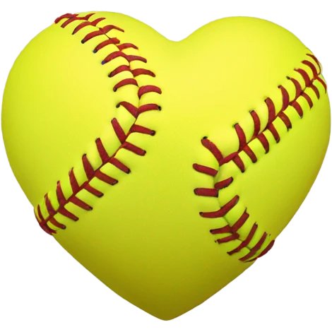 Heart shape yellow softball emoji