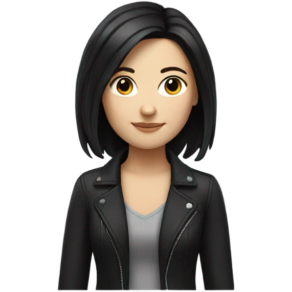 White girl with shoulder length black hair emoji