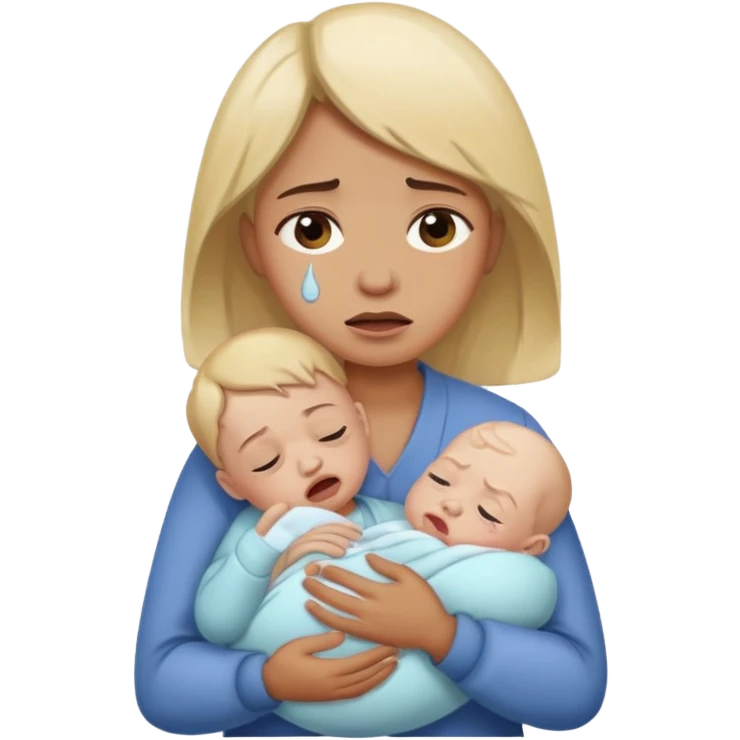 Social worker holding a battered, crying baby. emoji