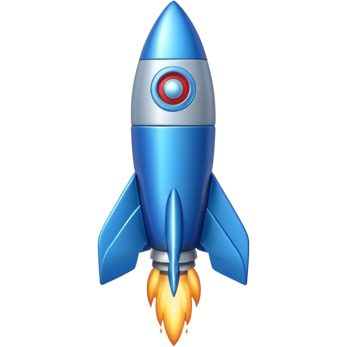 blue rocket emoji inspired by Slack style emoji