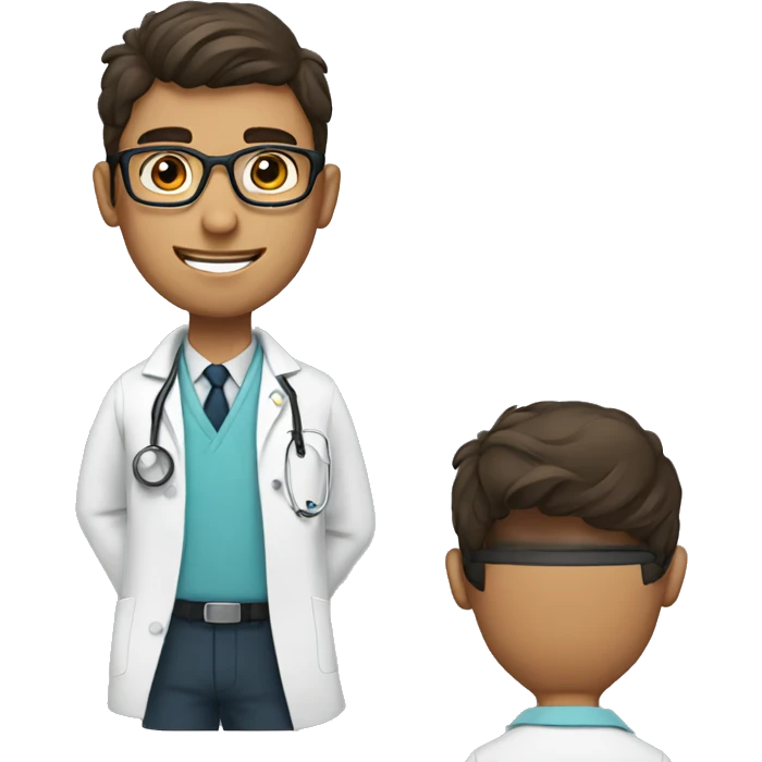 Young male doctor with glasses emoji