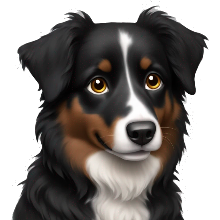 Small black australian shepherd dog emoji