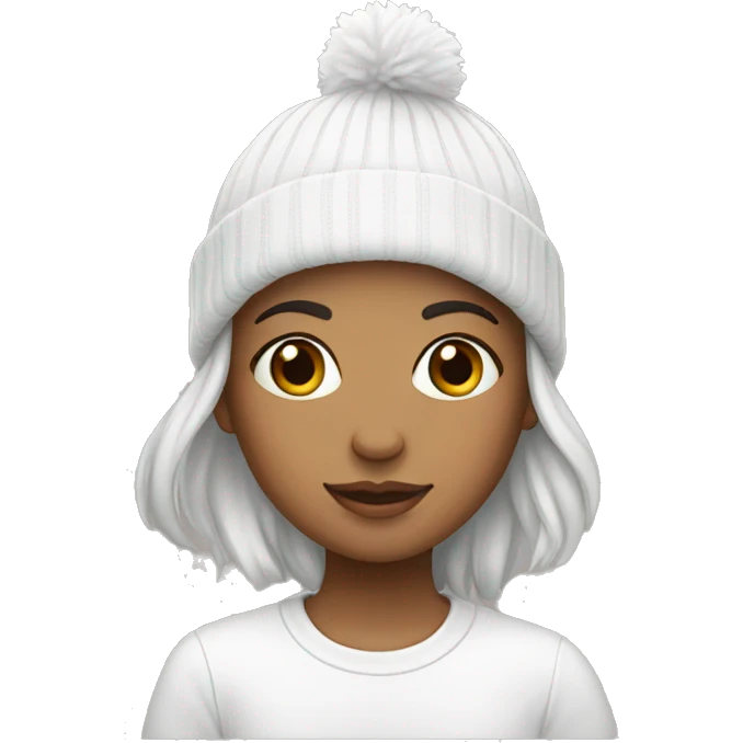 Girl with white beanie emoji