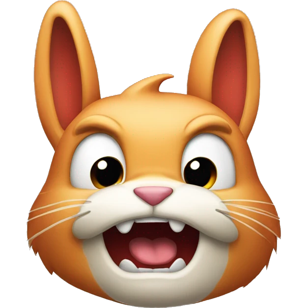 an angry fiery bunny emoji