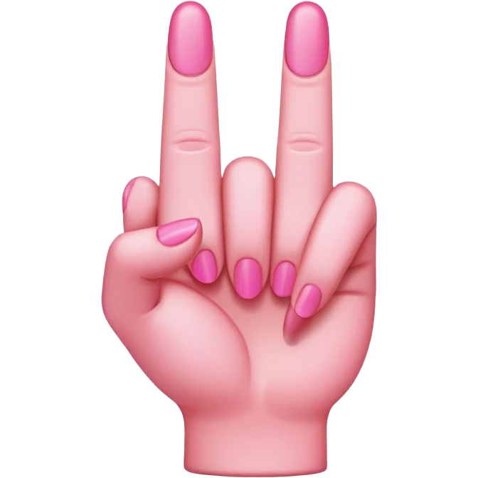 Pink middle finger emoji