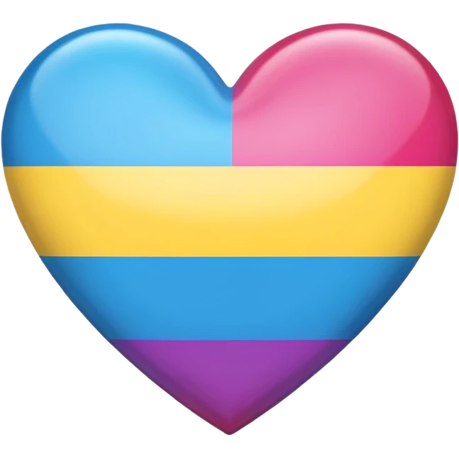 heart with polysexual pride flag colors emoji
