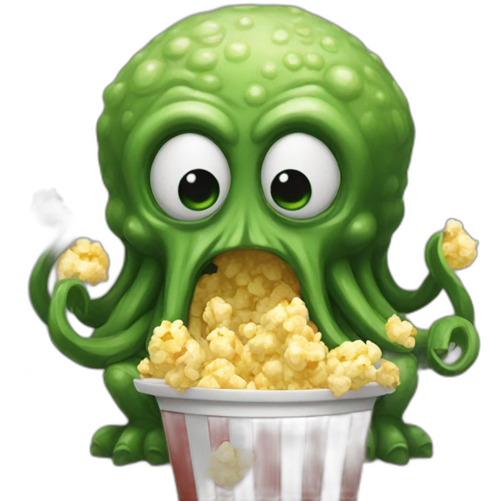 cthulhu eating popcorn emoji
