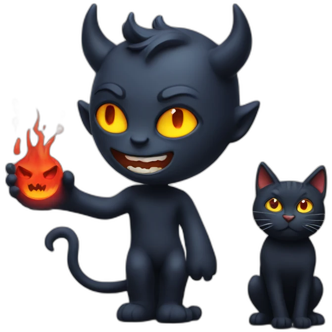 devil with cat emoji