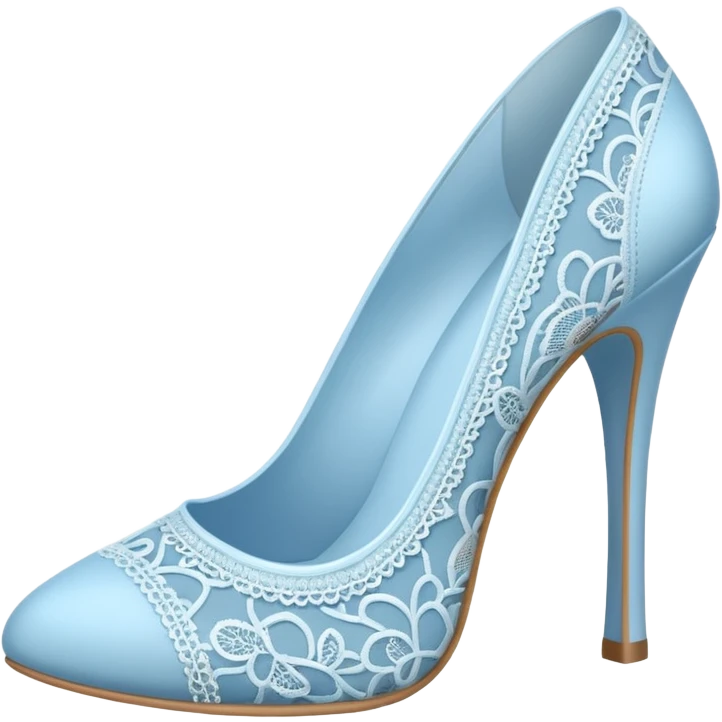 pastel blue heel with lace emoji